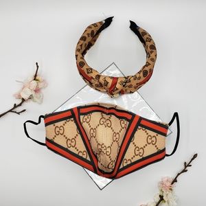 Knot Twist Headband and Face Mask Set